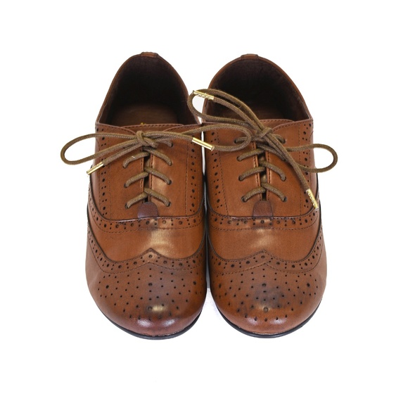 Shoes - Brown Casual Oxford Lace Flats Oxford-88